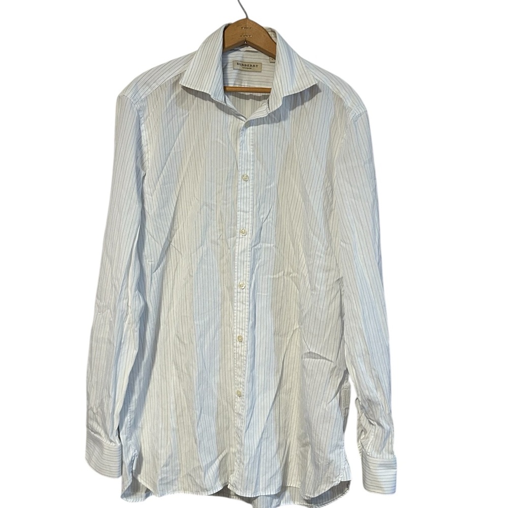 Burberry London Men’s Button Down Shirt Stripes Sz 17 -43 Long Sleeve